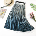 Women Velvet Pleated Loose Skirt Women Casual Dress